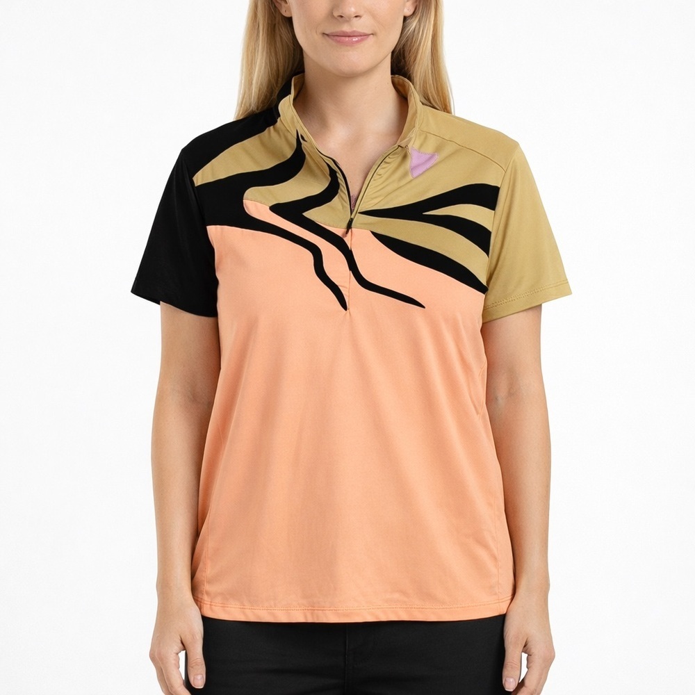 Jamie Sadock Abstract Golf Top Short Sleeve‎ Half Zip - Size XL